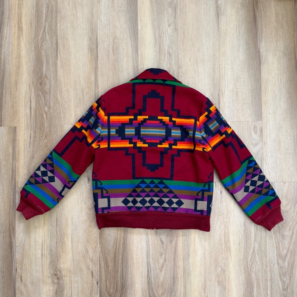 Vtg Pendleton Country Sophisticates Wool Southwestern Geometric Aztec Jacket - Picture 3 of 8